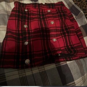 Plaid Red and Black Women's Skirt